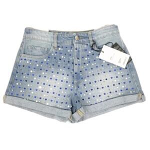 Forever 21 Sequin Pearl High Rise Jean Shorts
